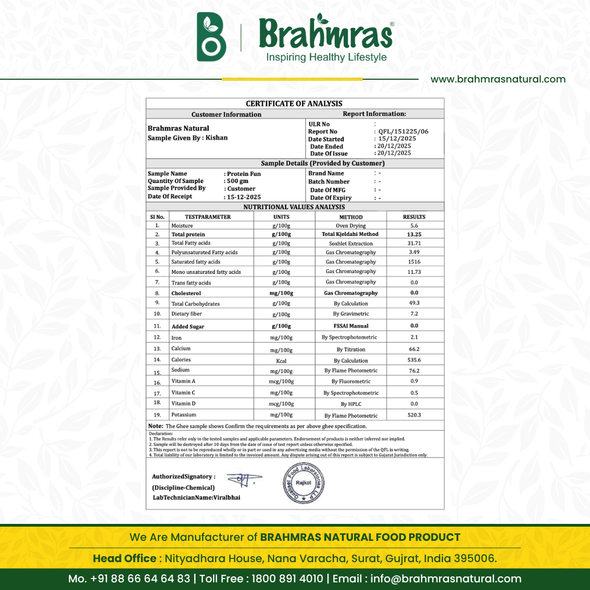 Brahmras Natural  Dryfruit Protein Fun | 1000gm | 2.2 lbs