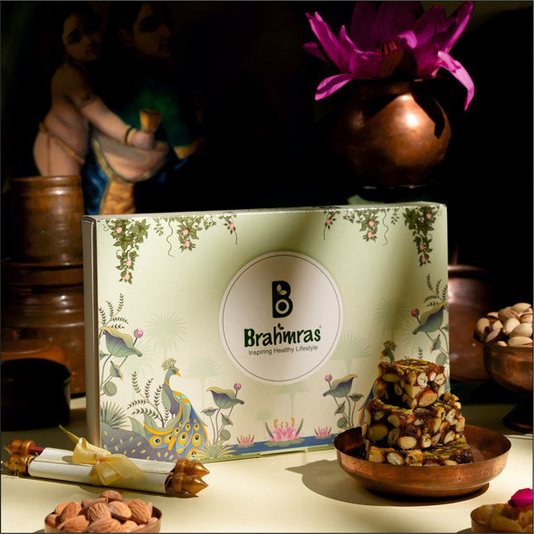 Brahmras Natural  Healthy Assorted Mixed Sweets Box (Anjeer, Rose & Protein Fun) | 450gm | 0.99 lbs