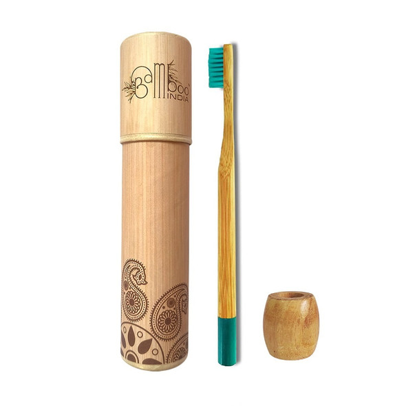 Bamboo India  – Bamboo Executive Toothbrush with Holder Combo | 50gm | 0.11 lbs