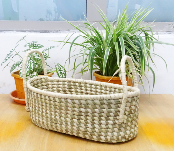 Artisan Soul  – Oval Fruit Basket of Sabai Grass – Natural | 240gm | 0.53 lbs