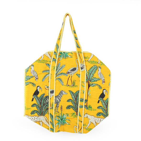 Natriel  Handmade Block Printed Quilted Duffel Bag | 400gm | 0.88 lbs