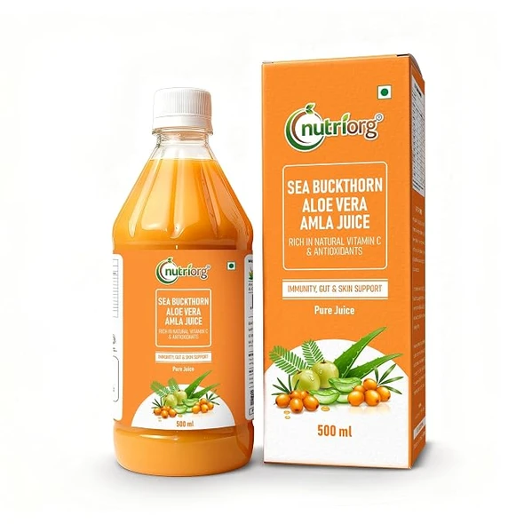 NUTRIORG - Sea Buckthorn Juice With Aloe Vera & Amla | 500ml | 16.91 fl oz