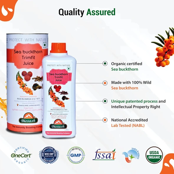 BIOSASH - Sea Buckthorn Trimfit Juice | 250ml | 8.45 fl oz