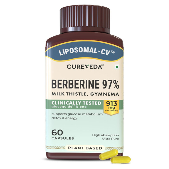Cureveda - Liposomal Berberine 97% with Milk Thistle & Gymnema | 100ml | 3.38 oz