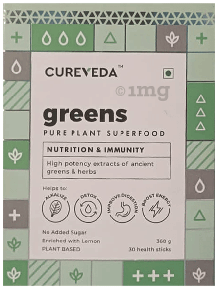 Cureveda - Pure Plant Superfood for Nutrition & Immunity - 30 sachets | 360gm | 0.79 lbs