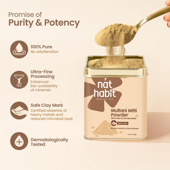 Nat Habit - Multani Mitti | 200gm | 0.44 lbs