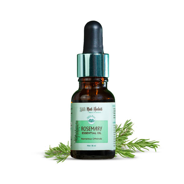 Nat Habit - Pure Rosemary Essential Oil | 15ml | 0.51 fl oz