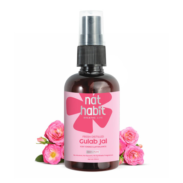Nat Habit - Pure Distilled Gulab Jal | 100ml | 0.22 fl oz