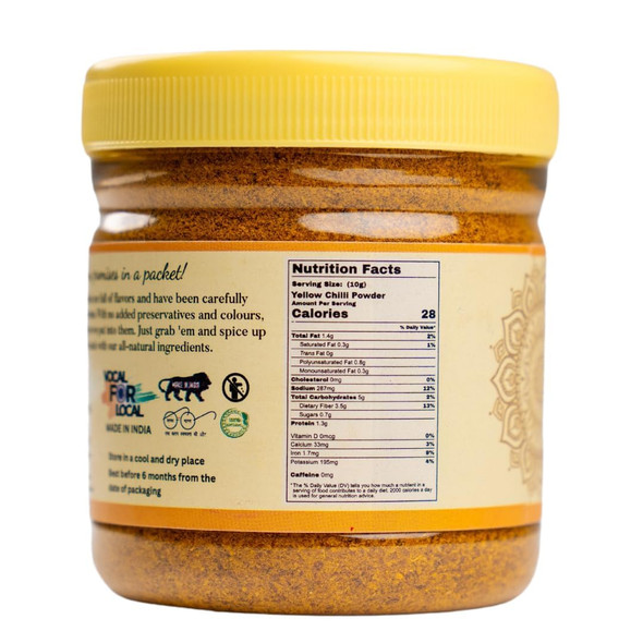Jyoti Foods Yellow Chilli Powder 100 grams | Stone Ground | Mild & Aromatic | Pure Peeli Mirch | Natural Peeli Mirch