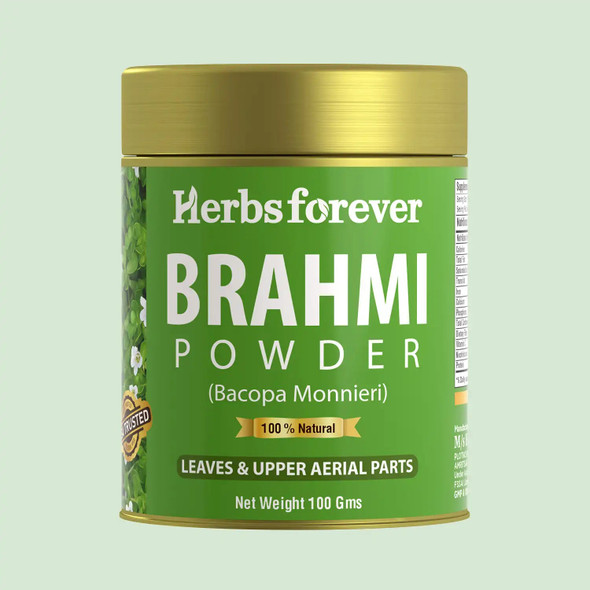 Herbs Forever - Brahmi Powder 100% Pure Bacopa Monnieri I Natural Herbal Supplement | 100gm | 0.22 lbs