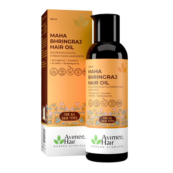 Avimee Herbal - Bhringraj Oil for Hair Growth Prevents Hairfall and Makes Hair Stronger | 100ml | 3.38 oz
