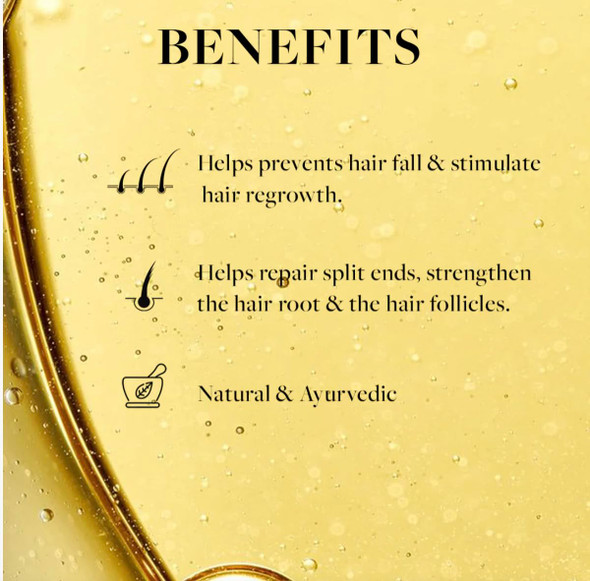 Sadhev - Anti-Hairfall Oil with Bhringraj, Curry Leaves & Hibiscus | Ayurvedic Hair Growth Oil for Hair Fall Control & Split Ends | 75ml | 2.54 oz