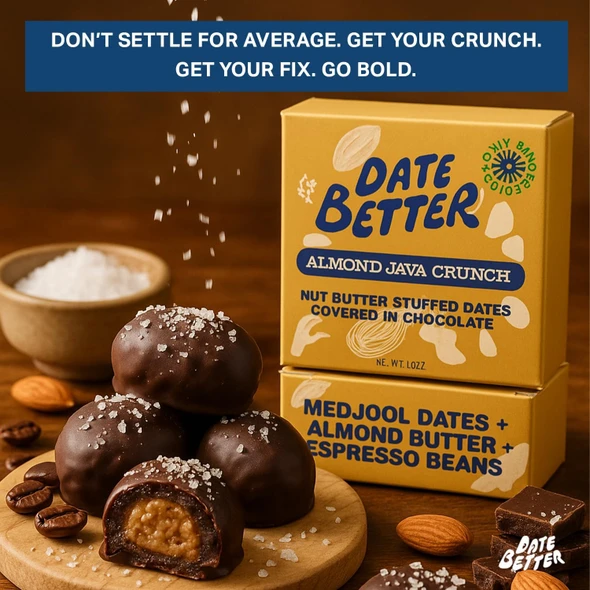 Date Better - Medjool Dates Chocolate Cinnamon Baklava pack of 6 box | 408gm | 0.9 lbs