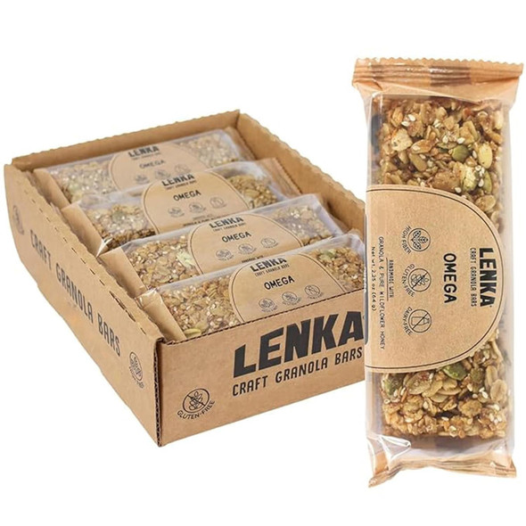 LENKA - Omega Snack 12 Bars | 70gm | 0.15 lbs