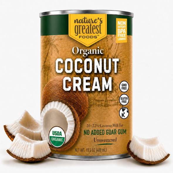 Nature's Greatest Foods - Organic Coconut Cream | 400gm | 0.88 lbs