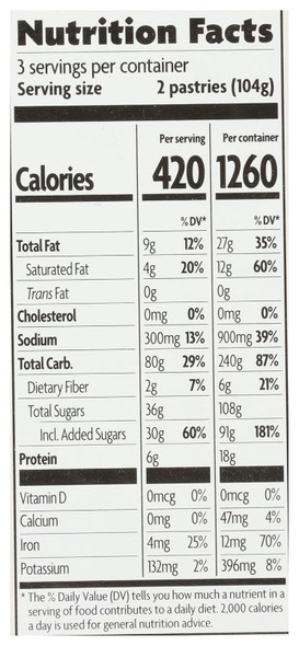 Nature's Path - Toaster Pastries Strawberry Organic | 312gm | 0.69 lbs