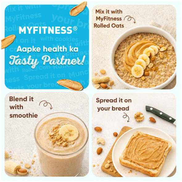 MYFITNESS - Natural Unsweetened Peanut Butter – Smooth | 1250gm | 2.76 lbs