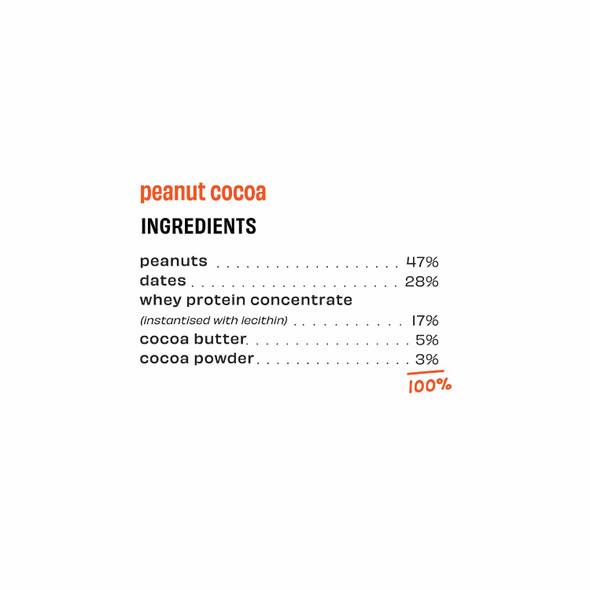The Whole Truth - Peanut Cocoa Protein Bar – Protein Bar | Protein Snack for Active Lifestyles|Pack of 6 x 52g each | 312gm | 0.69 lbs