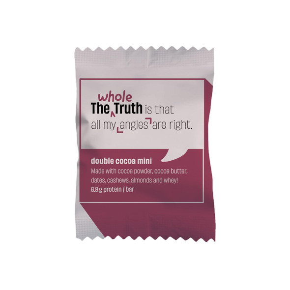 The Whole Truth - Double Cocoa Mini – Pack of 8 x 27g each Mini Protein Bar | Protein Snack for Active Lifestyles | 340gm | 0.75 lbs