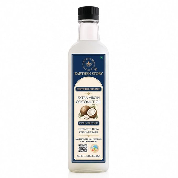 Earthen Story - Extra Virgin Coconut Oil pure coconut oil for cooking baking and everyday use | 500ml | 16.91 oz