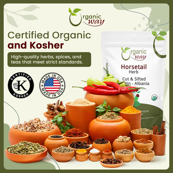 Organic Way - Horsetail Herb Cut & Sifted - Herbal Tea | 454gm | 1.0 lbs