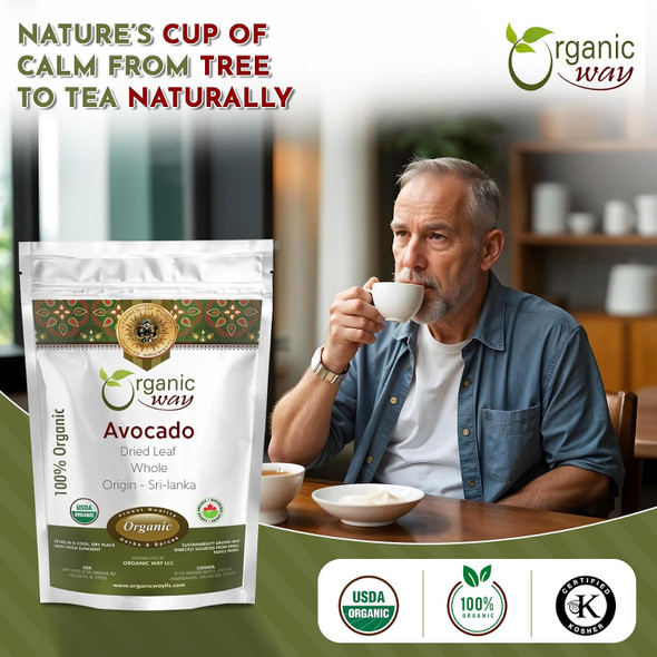 Organic Way - Avocado Dried leaves Whole | 113gm | 0.25 lbs