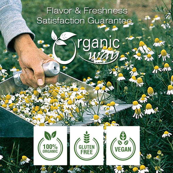 Organic Way - Chamomile Flowers Powder - Herbal Tea | 113gm | 0.25 lbs