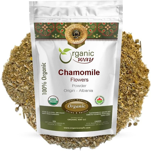 Organic Way - Chamomile Flowers Powder - Herbal Tea  | 454gm | 1.0 lbs