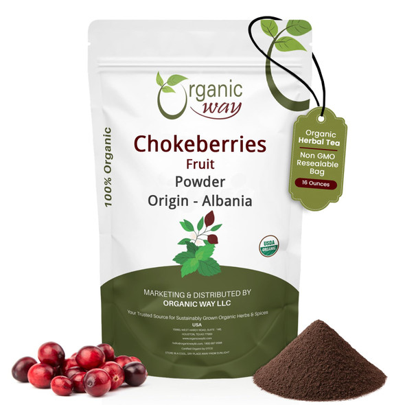 Organic Way - Chokeberries Fruit Powder - Pure Botanical Powder | 227gm | 0.5 lbs