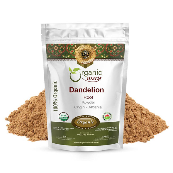 Organic Way - Dandelion Root Powder - Pure Botanical Powder | 113gm | 0.25 lbs