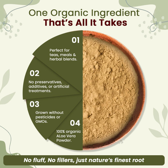 Organic Way - Aloe Vera Leaf Powder (Aloe barbadensis) - Pure Botanical Powder | 454gm | 1.0 lbs
