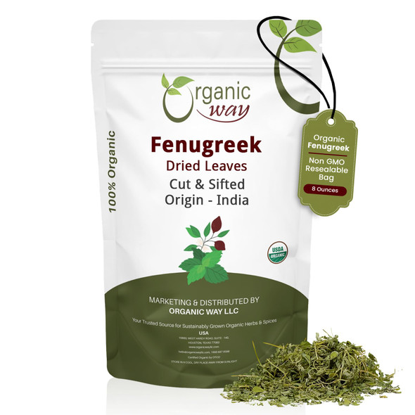 Organic Way - Fenugreek Dried Leaves (Kasuri Methi) - Culinary Spice | 227gm | 0.5 lbs