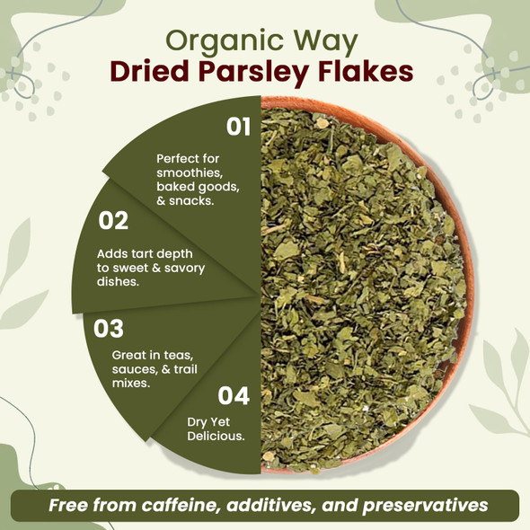 Organic Way - Dried Parsley Flakes - Culinary Spice | 454gm | 1.0 lbs