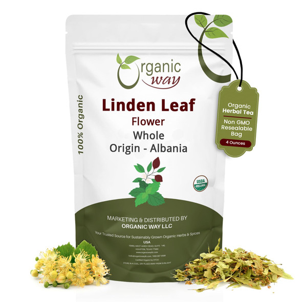 Organic Way - Linden Flower & Leaf Herbal Tea Blossom & Culinary Use - Herbal Tea | 227gm | 0.5 lbs