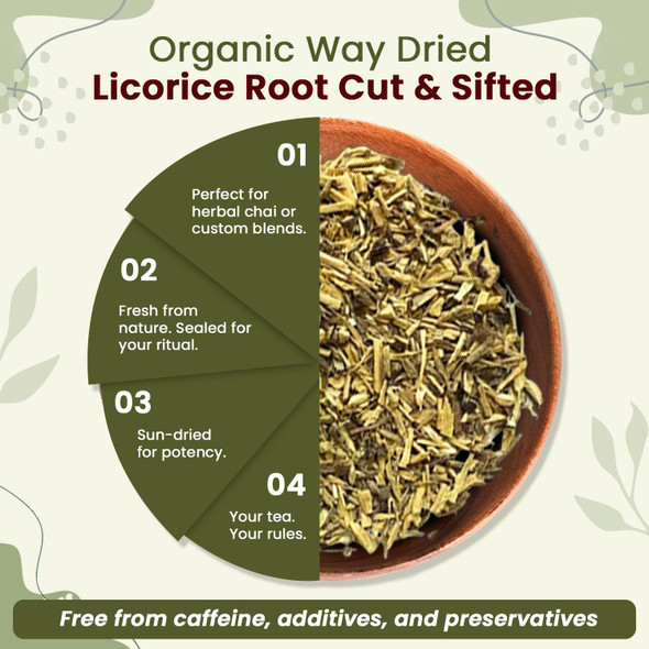 Organic Way - Premium Licorice Root Cut & Sifted - Herbal Tea | 454gm | 1.0 lbs