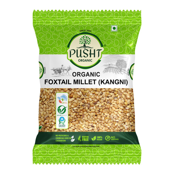 Pusht Organic - Organic Foxtail Millet / Kangni | 1000gm | 2.2 lbs