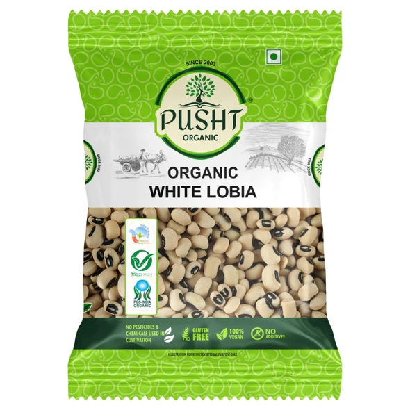 Pusht Organic - Organic Lobia / Black-Eyed Beans | 1000gm | 2.2 lbs