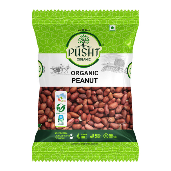 Pusht Organic - Organic Peanut | 500gm | 1.1 lbs