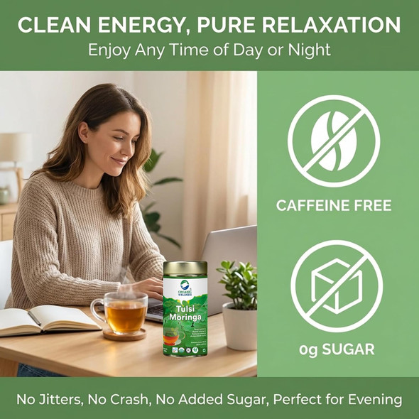 Organic Wellness - Tulsi Moringa Tea | 100gm | 0.22 lbs