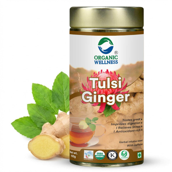 Organic Wellness - Tulsi Ginger Tea | 100gm | 0.22 lbs