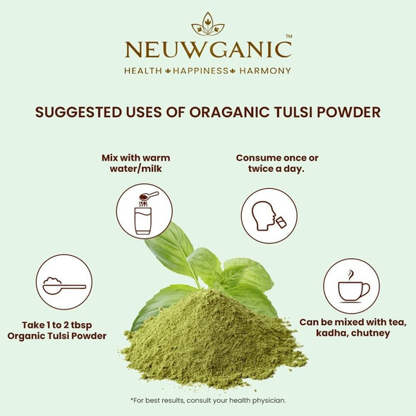 Neuwganic - Organic Tulsi Powder | 200gm | 0.44 lbs