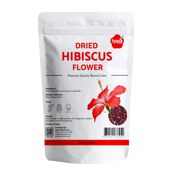 IYASA HOLISTICS - Dried Hibiscus Flower | 71gm | 0.16 lbs