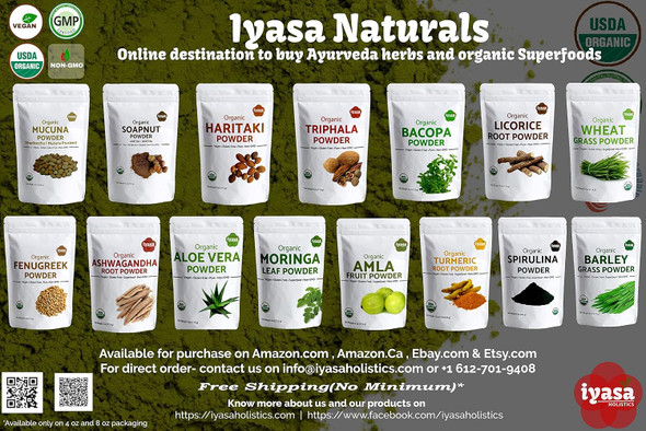 IYASA HOLISTICS - Organic Chamomile Flower Powder | 227gm | 0.5 lbs