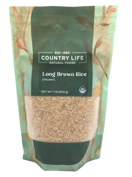 Country Life Natural Foods - Organic Long Grain Brown Rice - Crux | 454gm | 1.0 lbs