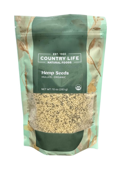 Country Life Natural Foods - Organic Hulled Hemp Seeds - Hemp Hearts Hemp Nuts - Mild Nutty Flavor | 283gm | 0.62 lbs