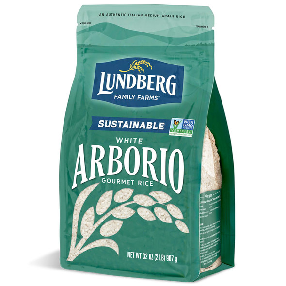 Lundberg - White Arborio Rice - Short-Grain White Rice, Creamy Texture for Making Risotto, Rice Pudding | 907gm | 2.0 lbs