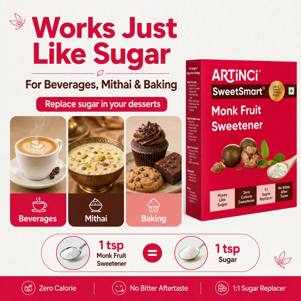 Artinci - Monk Fruit Sweetener - Zero Calorie Sugar Free | 340gm | 0.75 lbs