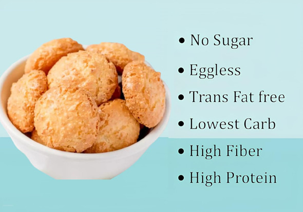 Healthify - Coconut Cookies Sugar Free Diabetic Friendly With High Protein & Fiber Digestive Biscuits | 300gm | 0.66 lbs
