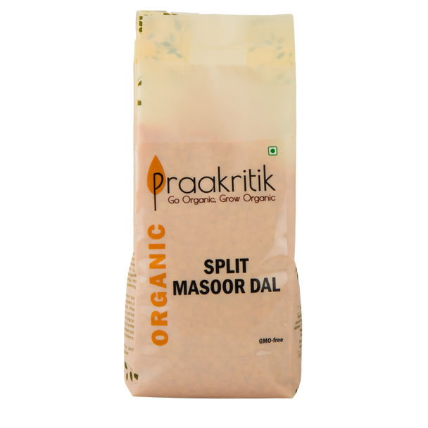 Organics Split Masoor Dal  | By Praakritik | 17.64oz | 1.1lbs
