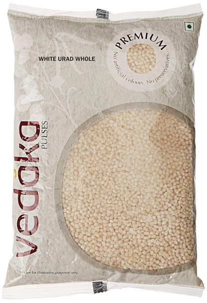 Vedaka Premium White Urad Whole|1000gm|2.43 lbs